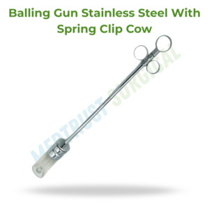 Pistolet à boulettes en acier inoxydable de 16 pouces avec clip à ressort, applicateur de bolus vétérinaire pour vache - Product Image 2