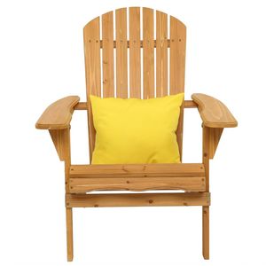 Sedia a sdraio Adirondack in legno con finitura naturale, pieghevole, per giardino - Product Image 1
