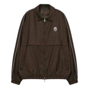 Conjunto de Chaqueta y Pantalones Deportivos Smart Piped para Hombre, Ropa Deportiva Casual con Chaqueta con Cierre, Traje Deportivo de Moda en Color Marrón - Product Image 1