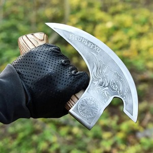 Hand Forged Tomahawk Axe with Forged Steel Blade and Wooden Handle for Outdoor Camping and Survival Use-900g - Product Image 4
