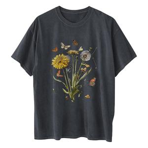 Women's Oversized Printed Plus Size T-Shirts Wildflower Graphic Tees Dropped Shoulders Crew Neck Summer Short Sleeve - Product Image 3