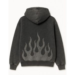 Sudadera con Capucha para Hombre, con Hilo Conductivo y Pedrería, Mezcla de Algodón y Poliéster, Diseño de Circuito Integrado con Cristales - Product Image 2