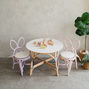 Oem Odm Wholesale Rattan Kids <b>Table</b> and Stool Set Modern Durable Furniture for Babies and Kids School - Product Image 4