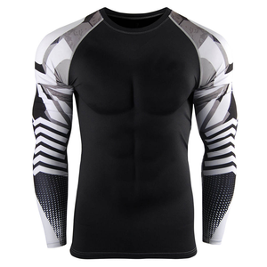 ปรับแต่งโลโก้ของคุณเอง เสื้อรัดกล้ามเนื้อแขนยาวสำหรับผู้ชาย MMA ระบายอากาศได้ดี แห้งเร็ว สวมใส่สบาย ผลิตโดย FLP Gears - Product Image 4