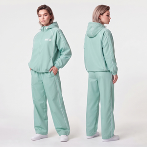 Women's <b>Waterproof</b> <b>Tracksuit</b> Baggy Windbreaker Jacket Lightweight Wide Lef Rain Trouser Custom Logo Nylon <b>Tracksuit</b> Full Length - Product Image 1