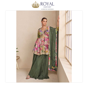 Venta al por Mayor de Ropa India de Nuevo Diseño, Estilo Tradicional, Ropa Casual, Kurti Plazzo de Chinnon Auténtico con Bordado - Product Image 6