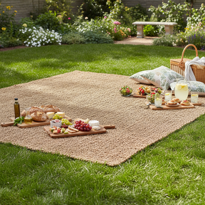 Alfombra Decorativa Rectangular de Jacinto de Agua, Lavable, Tejida Naturalmente, para Interiores de Hogares Modernos - Product Image 1