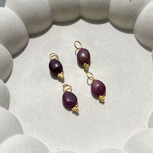 Natural <b>Ruby</b> Wire Wrapped Pendant | Smooth Tumble Gemstone Charm | Minimalist Jewelry - Product Image 4