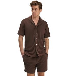 Pantalones cortos de felpa francesa de Color sólido para hombre, pantalones cortos holgados de algodón 100%, transpirables, de secado rápido, para la comodidad de todo el día - Product Image 3