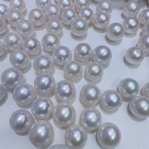 Perlas de Agua Dulce Blancas Edison Naturales, Grandes, de 12-13 mm, Superficie de Espejo con Luz Intensa, Cuentas Sueltas - Product Image 1