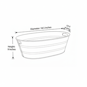 Headway Crafts - Recipiente Ovalado Reutilizable y Lavable para Fiestas, de Hierro, 18.5x13.5x9 Pulgadas - Product Image 6