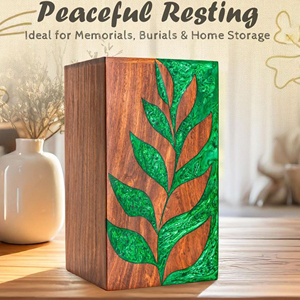 Wooden Urn with Tree Engraved Design Handmade Wooden Cremation for Ashes by AYAANS - Product Image 6