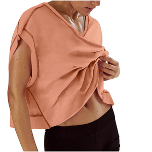 Camisetas transpirables de manga corta para mujer, camiseta informal de verano para mujer, camisetas estampadas, prendas de moda ligeras y suaves - Product Image 1