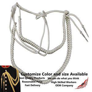 Aiguillette de hombro dorada y plateada de Alemania para uniformes de gala y disfraces, con cuerda de hombro de bullion y Mylar. - Product Image 2
