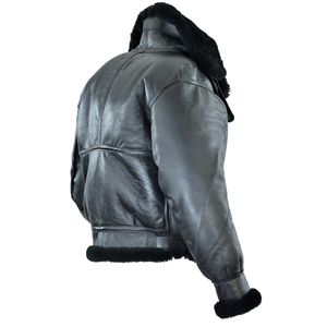 Veste en cuir de mouton Flying Fortress pour homme, veste bicolore - Product Image 4
