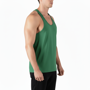 <b>Men</b> Casual Breathable Fitness Vest Muscle Fit Sleeveless Workout Tank Top Racer Back Design Bodybuilding Cotton Made <b>Singlet</b> - Product Image 3