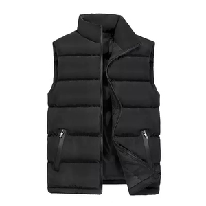 Gilet d'hiver personnalisé avec logo, nouvelle mode, pour hommes, col montant, chaud, matelassé, sans manches, pour l'extérieur - Product Image 1