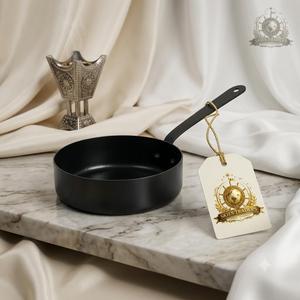 Poêle à frire en acier au carbone noir antiadhésive, ustensile de cuisine professionnel avec long manche, compatible induction - Product Image 5