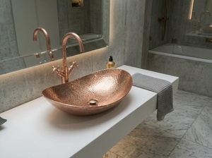 copper <b>basin</b> sophisticated style copper sink rich finish product copper <b>basin</b> luxury lifestyle product copper sink designer - Product Image 2