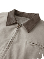 Veste de travail en toile robuste surdimensionnée et respirante, service OEM, broderie frontale, coupe-vent, imperméable, style vintage