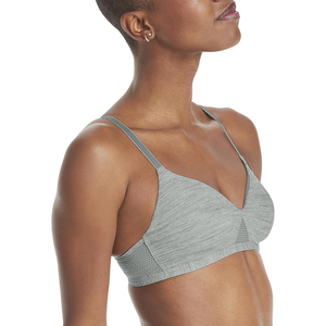 Sujetador Deportivo Ligero Color Gris Jaspeado, Tirantes Finos, Cuello en V Informal, Bralette para Mujer, Ropa de Yoga y Entrenamiento - Product Image 2