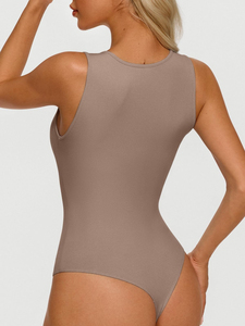 Jumpsuit Ribbed Body Shaper <b>Bodysuit</b> Tummy <b>Control</b> Scoop Neck Sleeveless Waist Trainer Going Out Outfits 2026 Summer - Product Image 4