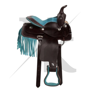 Silla de Montar Western Profesional, Equipo de Equitación de Cuero Genuino de Primera Calidad para Trabajo en Rancho - Product Image 3