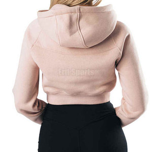 Reasonable Price Best Selling Women's <b>Winter</b> Hooded Crop <b>Top</b> Hoodies Custom Design Front Logo Breathable Eco-Friendly - Product Image 6