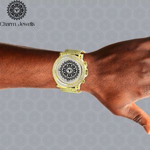 Montre de luxe pour homme Charm Jewells en acier inoxydable, cadran en verre cristal 40 mm, bracelet 20 cm, mouvement mécanique, résistance à l'eau 10 bars - Product Image 2