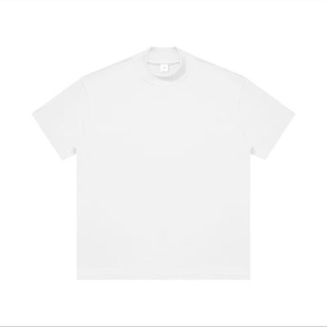 320G Manufacturers' Custom Cotton High Neck <b>Tshirt</b> for Men 3XL Solid Drop Shoulder Heavy Weight Oversized Fit Blank T Shirt - Product Image 5