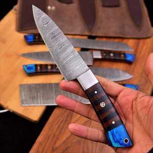 Premium Damascus Steel Chef <b>Knife</b> Set with Wood Handle Design for Home <b>Kitchen</b> Cooking Food Preparation Chef <b>Knife</b> Sets - Product Image 3