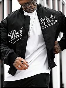 Chaqueta de Invierno Cálida y Cómoda para Hombre, Estilo Letterman, con Cuello Alto, Logotipo Frontal, Resistente al Viento, Transpirable, de Secado Rápido, Alta Calidad y Ecológica - Product Image 5