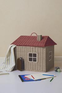 Boîte de rangement en rotin tressé à la main avec toit, panier décoratif pour chambre d'enfant, décoration intérieure - Product Image 2
