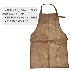 Delantal de Carnicero Personalizado de Cuero de Grano Superior, Acabado Crazy Horse con Aceite, Herrajes de Latón, Transpirable, Cómodo, Unisex, para Restaurante y Bar - Product Image 5