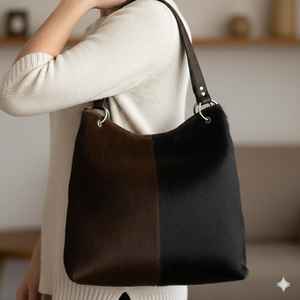 Sac fourre-tout de luxe en cuir véritable pour femme, grande capacité, sac à bandoulière avec fermeture éclair, fait main LTB-0453 - Product Image 3
