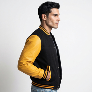 Custom <b>Summer</b> Wool Varsity <b>Jacket</b> Stand Chenille Patches Breathable Windproof Embroidery Front Logo-Wholesale <b>Men's</b> Baseball - Product Image 2