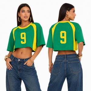 เสื้อฟุตบอลชายสีเขียวเหลือง แขนสั้น คอเบสบอล พิมพ์ชื่อทีมตามสั่งด้านหลัง ผ้าตาข่ายโพลีเอสเตอร์ระบายอากาศได้ดี - Product Image 5