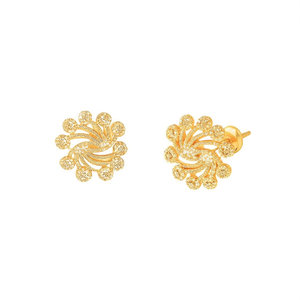14K Gold Plated Round American Diamond Stud Earrings for Party - Product Image 1
