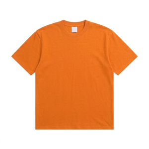 T-shirt Homme Personnalisé Haut de Gamme en Coton Lourd Uni, Col Rond, Logo Imprimé, Coupe Oversize Légère, T-shirt Vierge Personnalisable pour Homme - Product Image 2