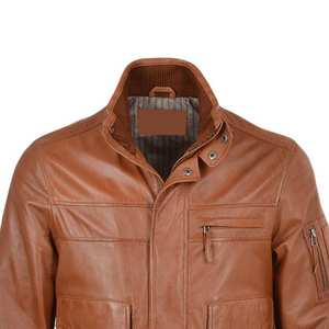 Veste en cuir d'hiver pour homme de haute qualité en gros, style vintage avec poches avant, streetwear, vestes en cuir d'hiver - Product Image 4
