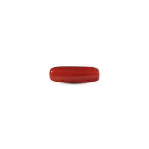 Handcrafted 6.8 Carat Synthetic Red Coral Oval Cabochon Loose Gemstone for Fine Jewelry - Product Image 2