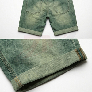 Pantalones Cortos de Mezclilla Desgastados para Hombre con Decoración de Diamantes de Imitación, Cintura Media, Estilo Casual de Verano, Fabricación de Ropa al por Mayor - Product Image 3