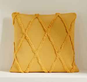 Housse de coussin décorative en coton tufté style bohème, faite à la main, avec pompons - Product Image 4