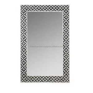 Cadre de miroir incrusté d'os de style moderne pour la décoration murale, meubles décoratifs faits à la main pour le salon - Product Image 1