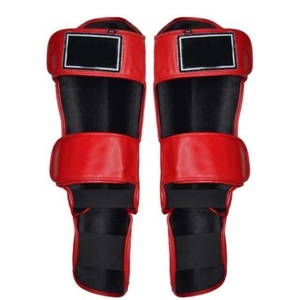 Protège-tibias de boxe Muay Thai sur mesure en cuir PU respirant avec fermeture auto-agrippante – Prix de gros AI-SG-006 - Product Image 5