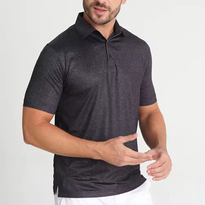 Polo de punto elástico con logotipo personalizado, cuello alto, para hombre, estampado, de alto rendimiento, para golf, gran venta de verano - Product Image 4