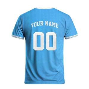 เสื้อฟุตบอลสั้นพิมพ์ลายซับลิเมชั่นตามสั่ง ชื่อและหมายเลขทีม  ผ้าโพลีเอสเตอร์ 100% ระบายอากาศได้ดี แห้งเร็ว  ขั้นต่ำในการสั่งซื้อน้อย - Product Image 2