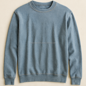 T-shirt streetwear à manches longues en coton 100% double couche, uni, surpiqûres contrastées sur le devant, lavage vintage, personnalisé, superposition contrastée - Product Image 5