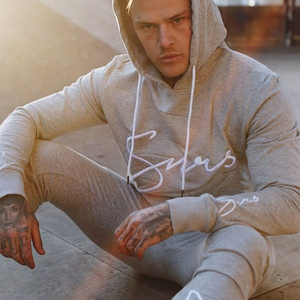 Sweat-shirt à capuche brodé noir pour homme, pull à manches longues, streetwear décontracté - Product Image 6