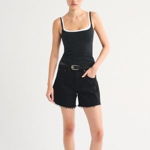 Custom Womens Double Layer Tank <b>Top</b> Contrast Strap Breathable Stretch Fitness Yoga Workout Activewear Spandex/Polyester Fleece - Product Image 2